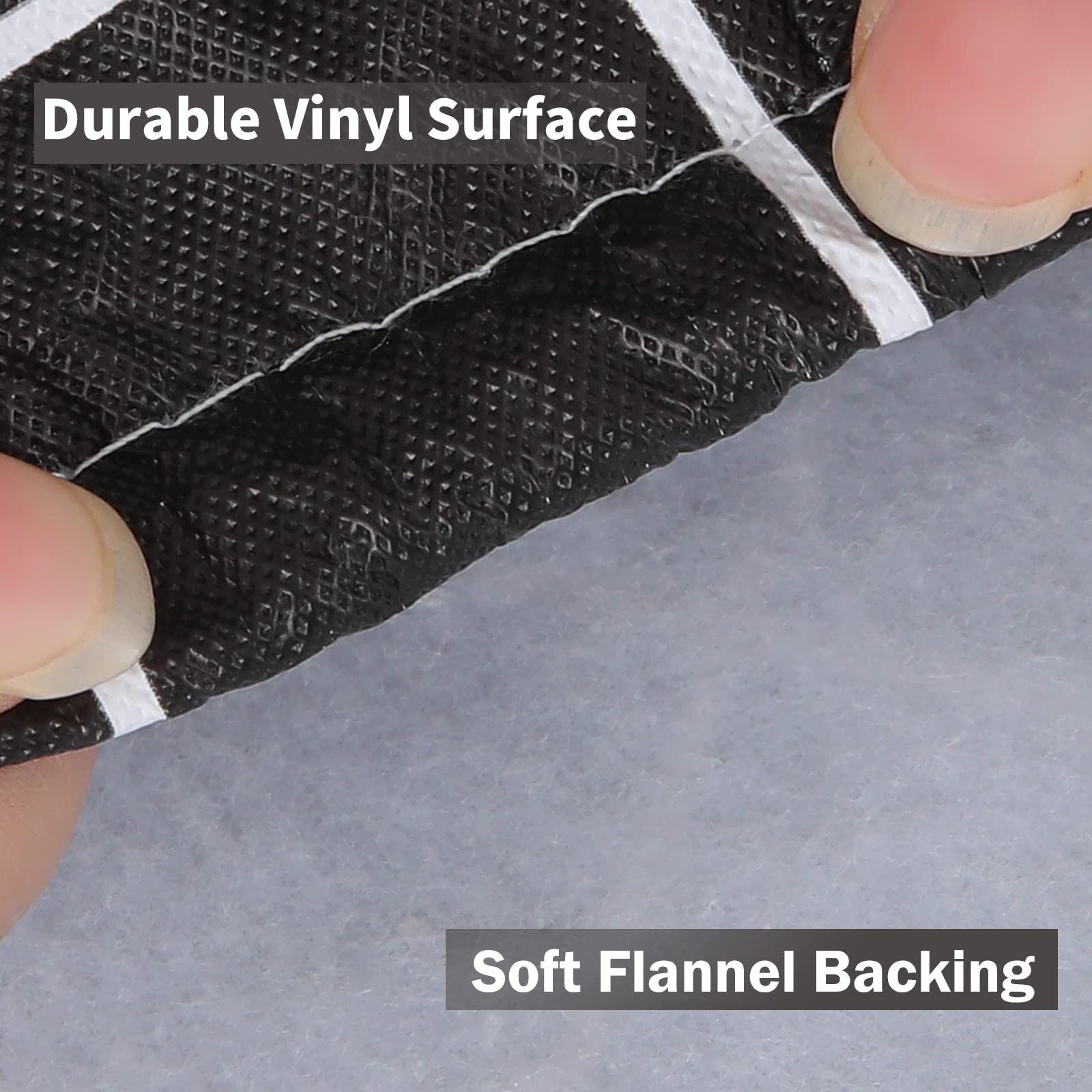 Spotjoy Rectangle Vinyl Table Cloth, Elastic Fitted Flannel Backed Plastic Table Covers For 6 Foot Folding Tables, Waterproof Fo
