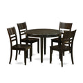 East West Furniture BOLY5-CAP-W 5 Piece Dining Table Set for 4 Includes a Round Kitchen Table and 4 Dining Room Chairs, 42x42 Inch, Cappuccino