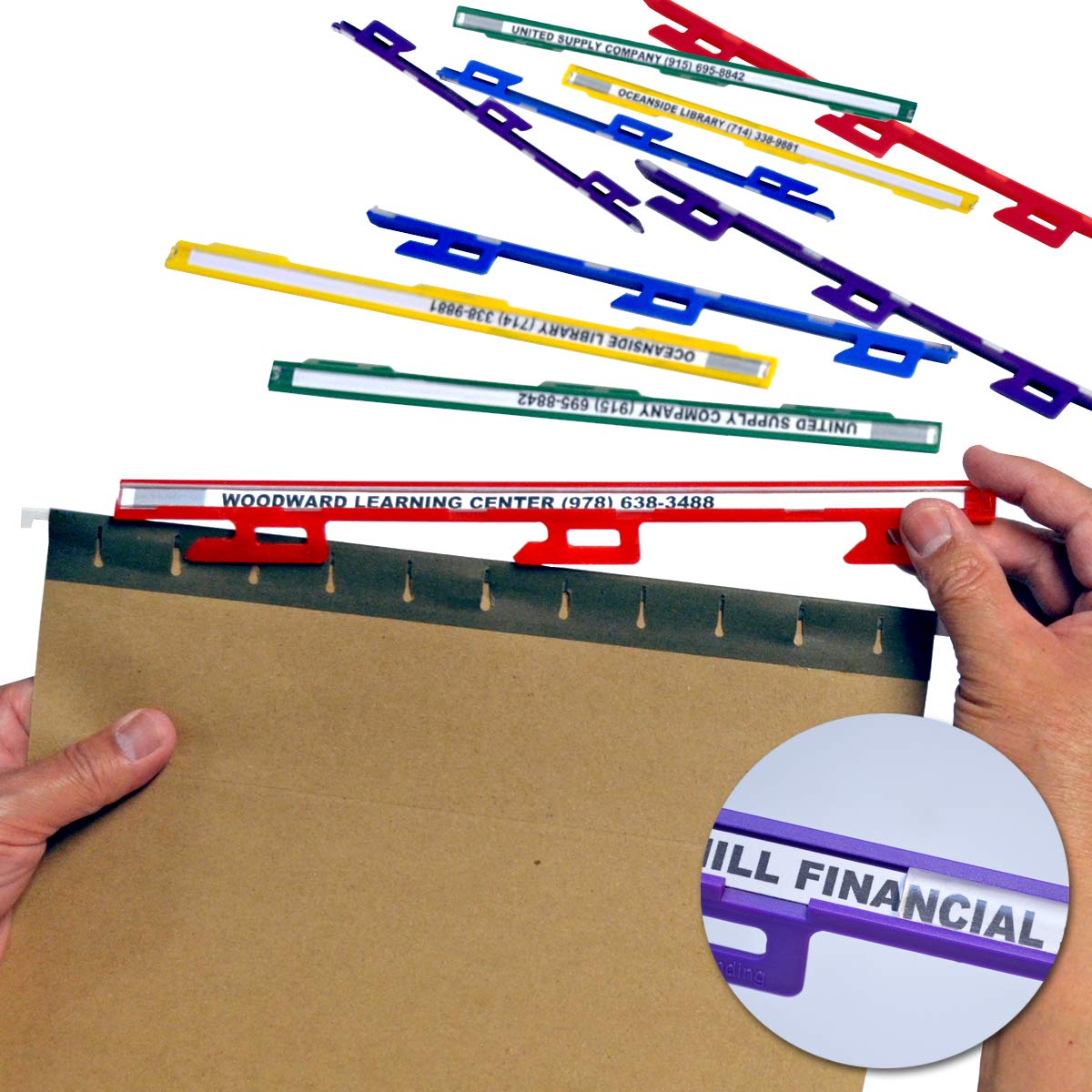 Ultimate Office Magnifile Insertable Hanging File Folder Tabs. Indexes That Double The Size Of Your File Titles To Find Files Fa