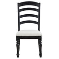 Steve Silver Odessa Side Chair, Farmhouse, Black, Dining, Cushioned Seat Set of 2 Chairs