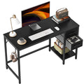 CubiCubi Computer Desk with 2 Drawers, 40 Inch Small Home Office Desk with Storage Study Writing Table, Modern Black