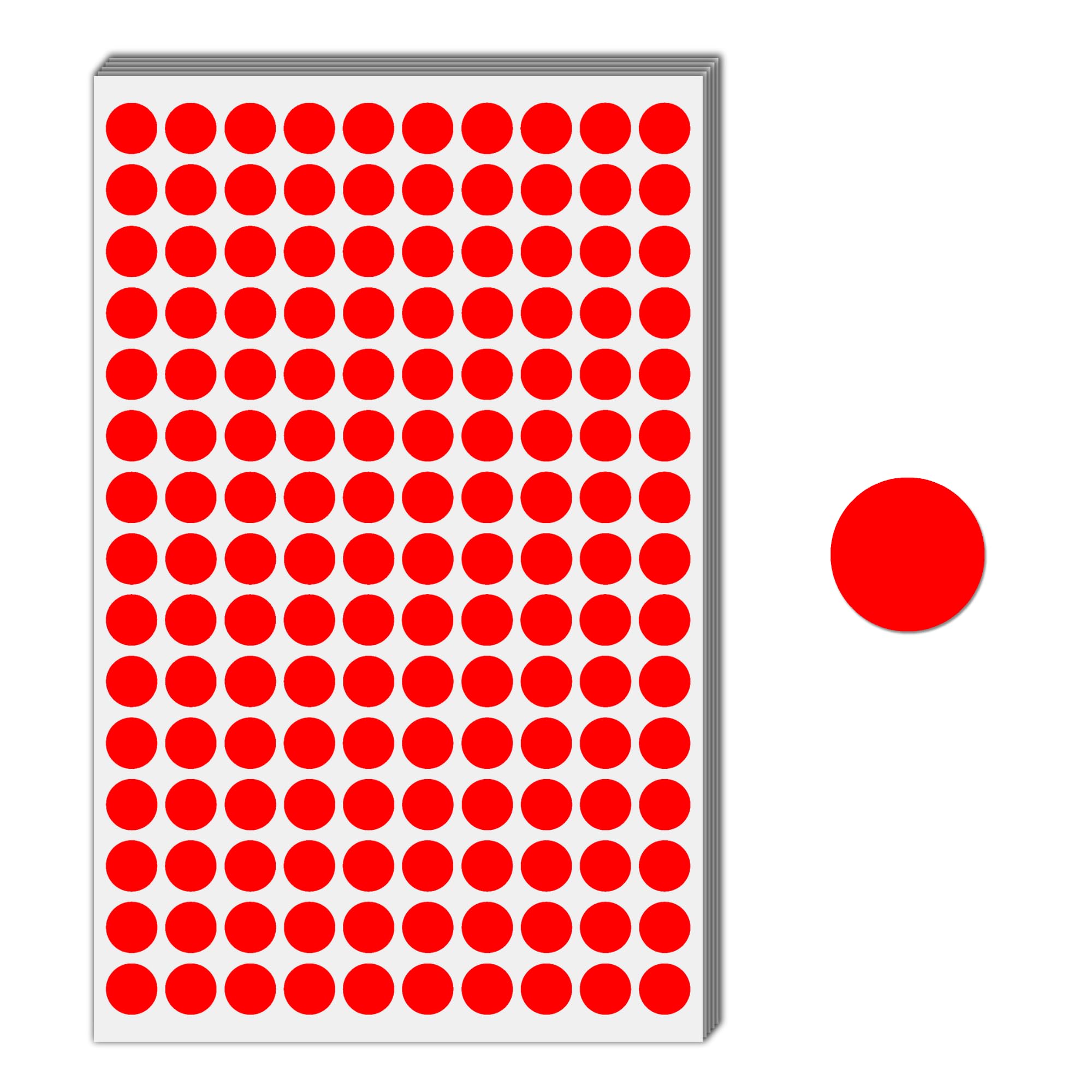 3000 Pieces, 1/2 Inch - Red Dot Stickers, Small Round Circle Dots Labels