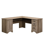 Sauder Harbor View Computer Desk, 66.14'D X 66.14'W X 30.28'H , Salt Oak Finish