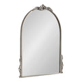 Kate and Laurel Myrcelle Traditional Arched Mirror, 21 x 26, Antique Silver, Decorative Arch Mirror with Ornate Garland Detailin