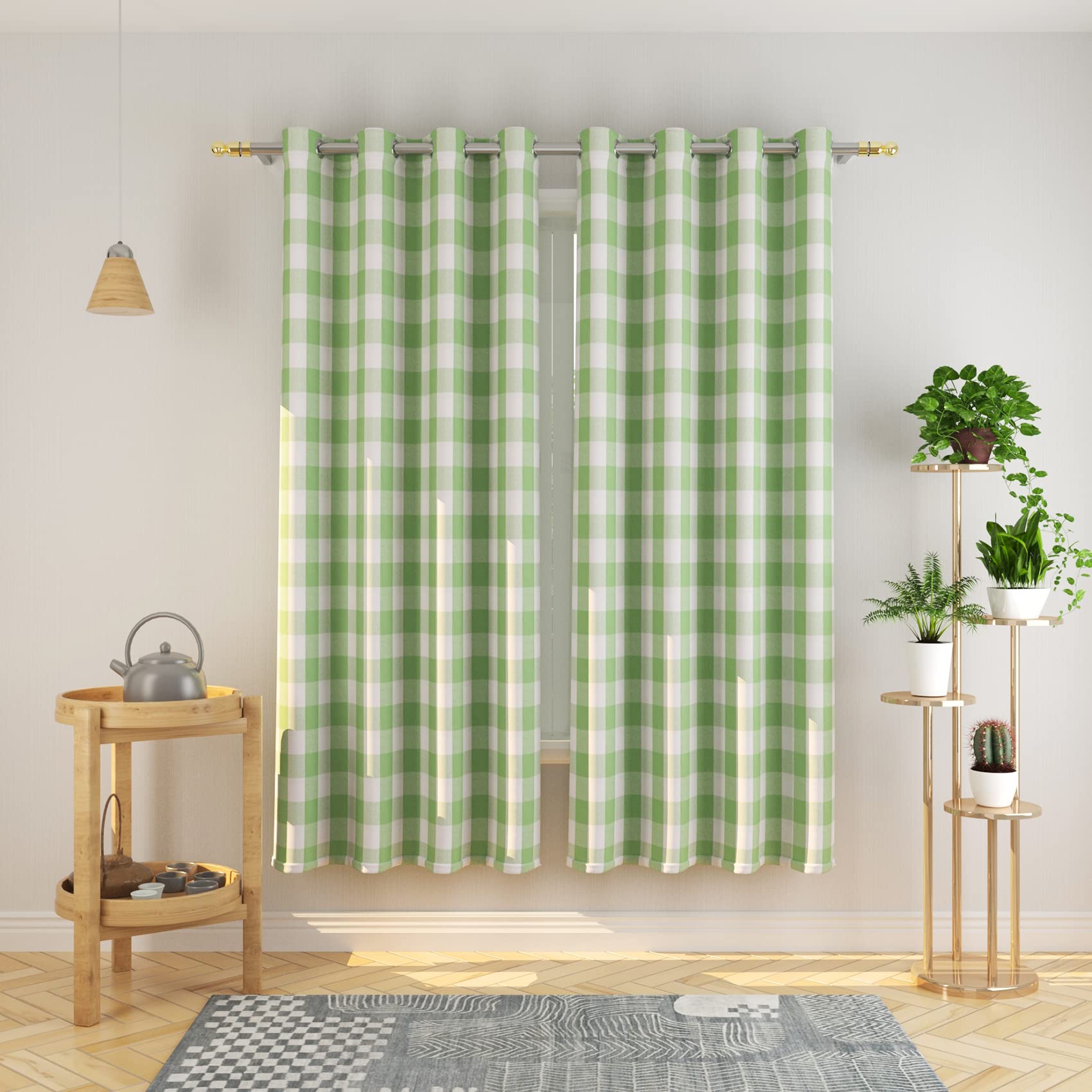 Natus Weaver Buffalo Check Curtains 72 Inches Long Basement Green And White Gingham Plaid Kitchen Window Curtain Panels Living R