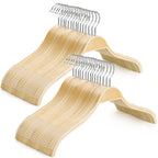 TOPIA HANGER Slim Natural Wood Hangers with Extra Soft Non-Slip Rubber Grips, 30-Pack High-Grade Fashion Hanger No Shoulder Bump