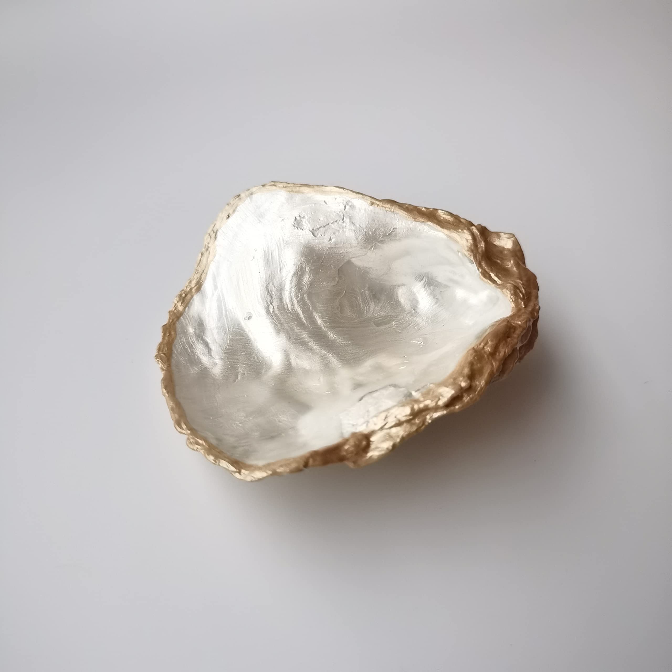 LFaize Oyster Shell Decor, Ring Dish, Bridal Gift, Jewelry holder, Bridal Shower Favors, engagement present,Small Trinket Dish (