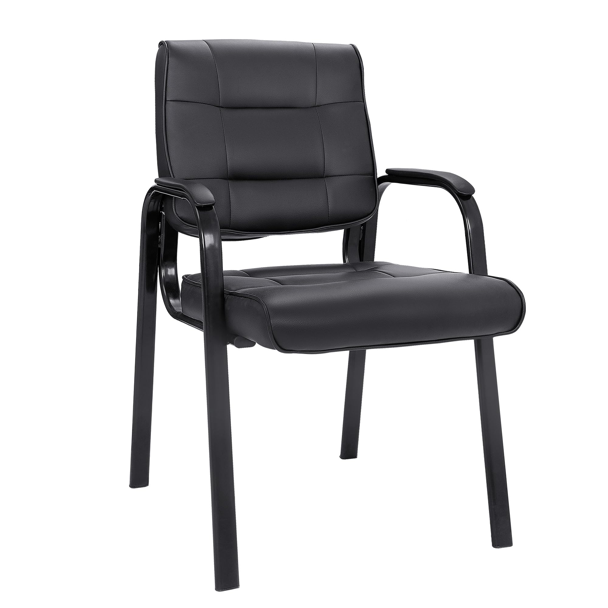 Super Deal Office Guest Chair Bonded Leather Executive Side Chair Reception Chair With Solid Metal Frame Home Office Furniture