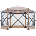 EVER ADVANCED Pop Up Gazebo Screen House Tent for Camping 11.5 ft for 8-10 Person Instant Canopy Shelter with Netting Portable f