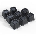 Ahasolid Bed Risers 4 Inch Heavy Duty, Furniture Risers For Bed Frame, Couch, Desk, Chair, Lifts Up To 1,500 Lb, Set Of 8, Black