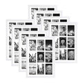 Golden State Art, 13.6x19.7 White Photo Wood Collage Frame with Tempered Glass And White Displays (9) 4x6 Pictures, 8 Pack