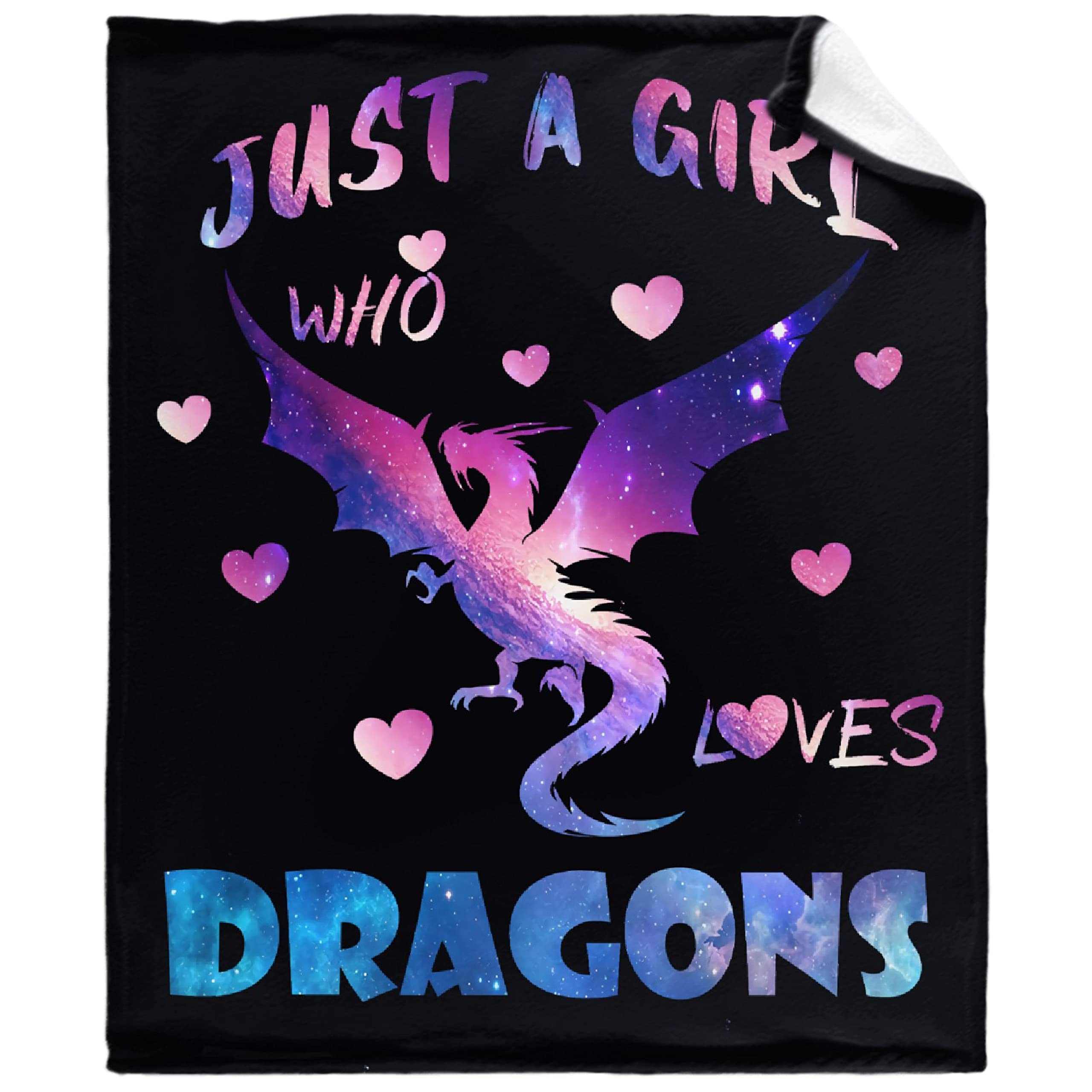 Just A Girl Who Loves Dragons Blanket Flannel Fleece Throw Blanket Microfiber Lightweight Soft Cozy For Couch Sofa Bed All Seaso