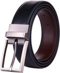 Beltox Fine Mens Dress Belt Leather Reversible 125 Wide Rotated Buckle Gift Box (Blackbrown,50-52) A