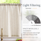Jinchan Kitchen Curtain Linen Tier Curtain Striped Cafe Curtain 36 Inch Stripe Small Window Curtain Balanced Stripe Curtain Light Filtering Farmhouse For Bathroom Laundry Rv 1 Panel Taupe On Beige