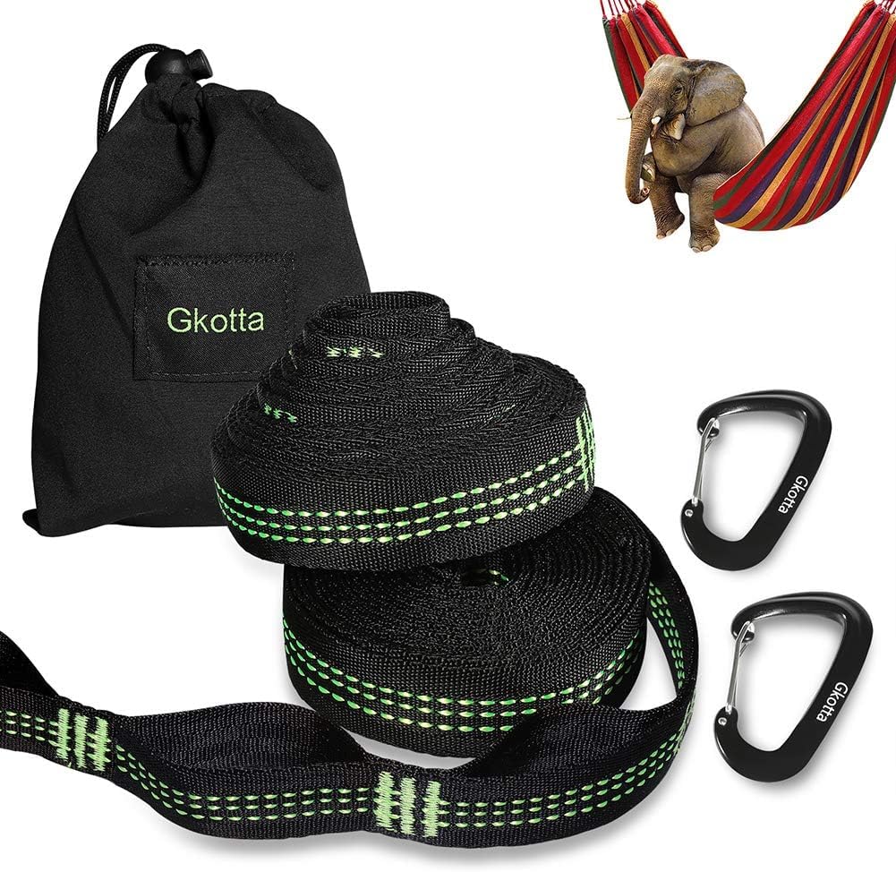 Budobeg Hammock Straps, Hammock Tree Straps Lightweight Set Of Two 10Ft Long 32 Adjustable Loops Total With 2 Carabiners Holds U