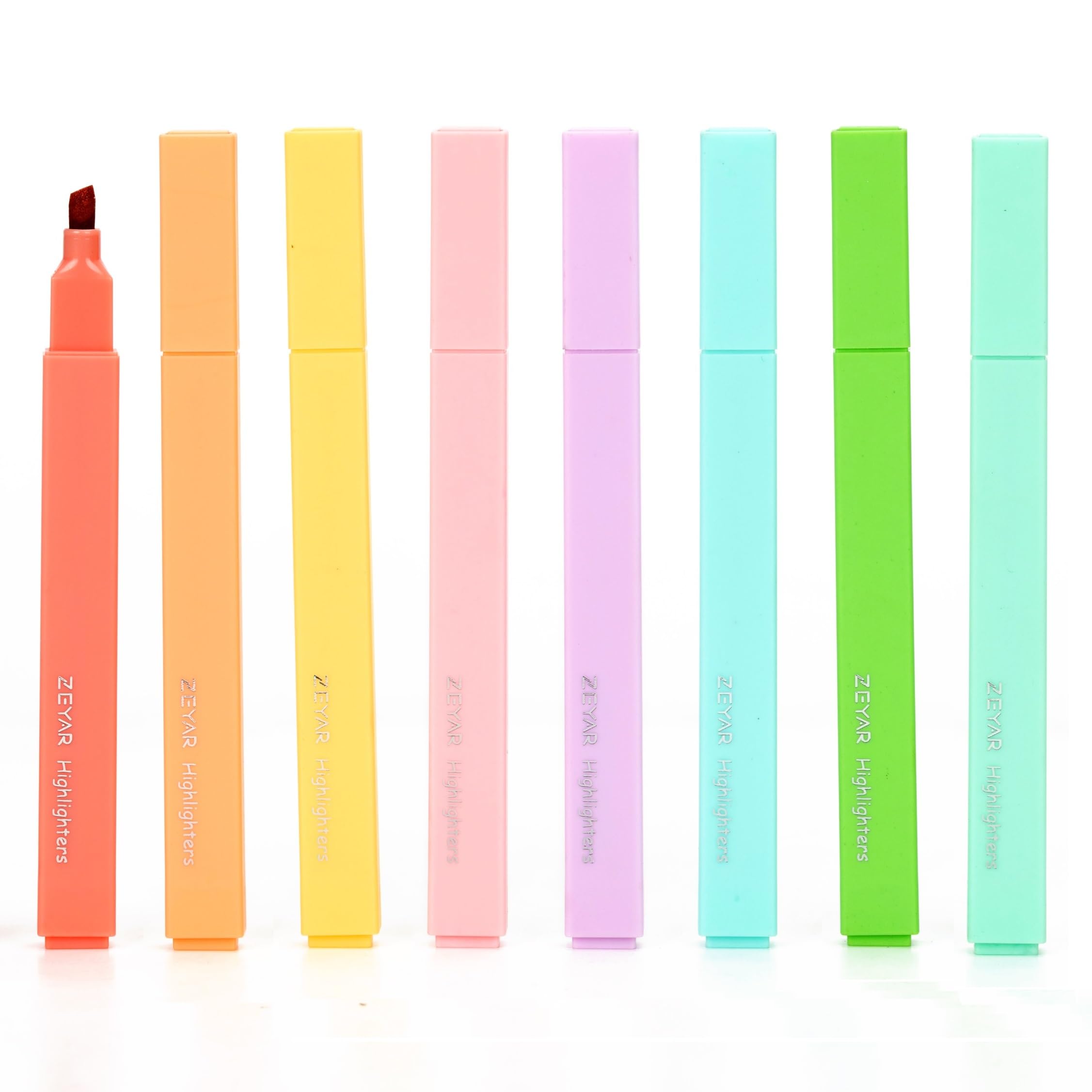 Zeyar Aesthetic Cute Highlighter Pens, Cream Chisel Tip, Water Based, Quick Dry, No Bleed For Bible, Four Seasons Color Series (