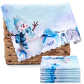8 Pcs Winter Kitchen Dishcloths 10.63x10.63 Christmas Absorbent Square Dish Cloths Xmas Hand Towels Washable Fast Drying Dish 