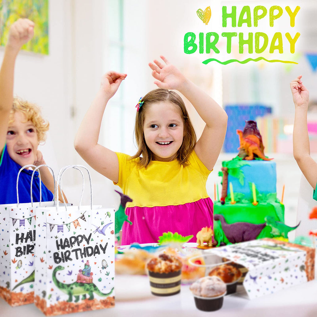 Containlol Dinosaur Birthday Party Bags Happy Birthday Gift Bags Dino Theme Watercolor Dinosaur Candy Treat Goodies Party Favors