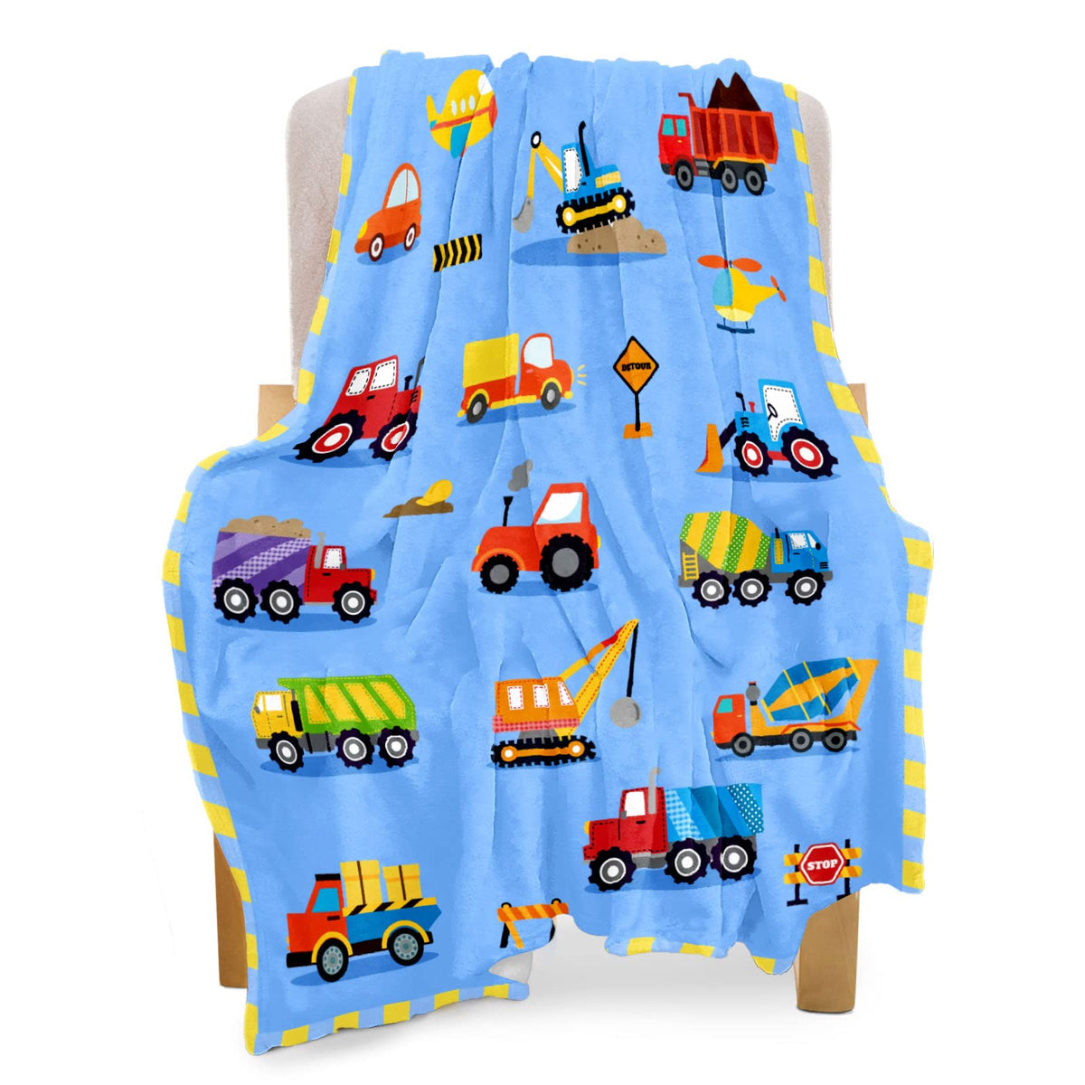 Boopbeep Construction Toddler Blanket For Boys Girls Lightweight Baby Kids Blanket Cute Soft Small Truck Car Blankets Comfy Flee