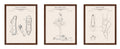 Poster Master 3-Piece Ballet Slippers Patent Print - Blueprint Poster - Ballerina Doll & Pointe Shoe Art - Technical Drawing Wal