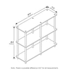 Furinno Turn-N-Tube 3-Tier Double Size Storage Display Rack, Espresso/Black, Plastic Pole 2 x 2