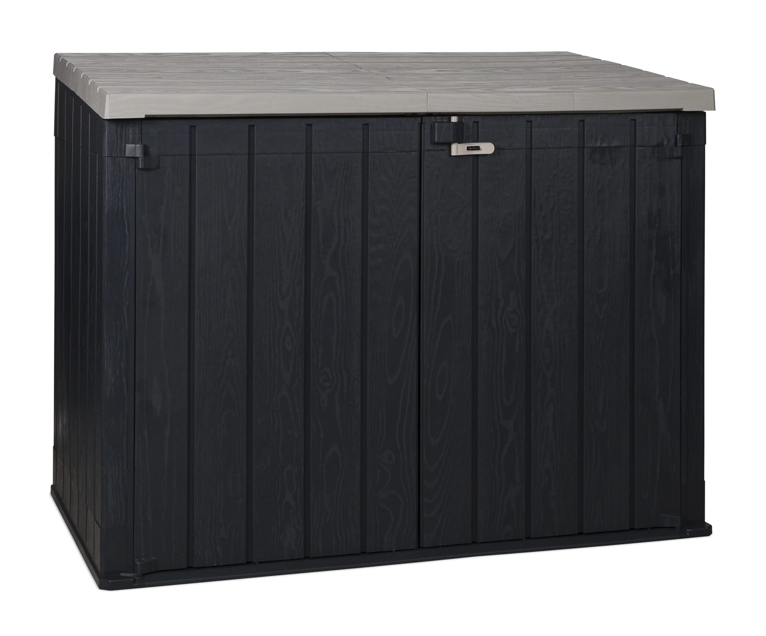Toomax Stora Way All-Weather Outdoor Horizontal 6 X 35 Storage Shed Cabinet For Garden Tools And Yard Equipment, Taupe Gray Box,