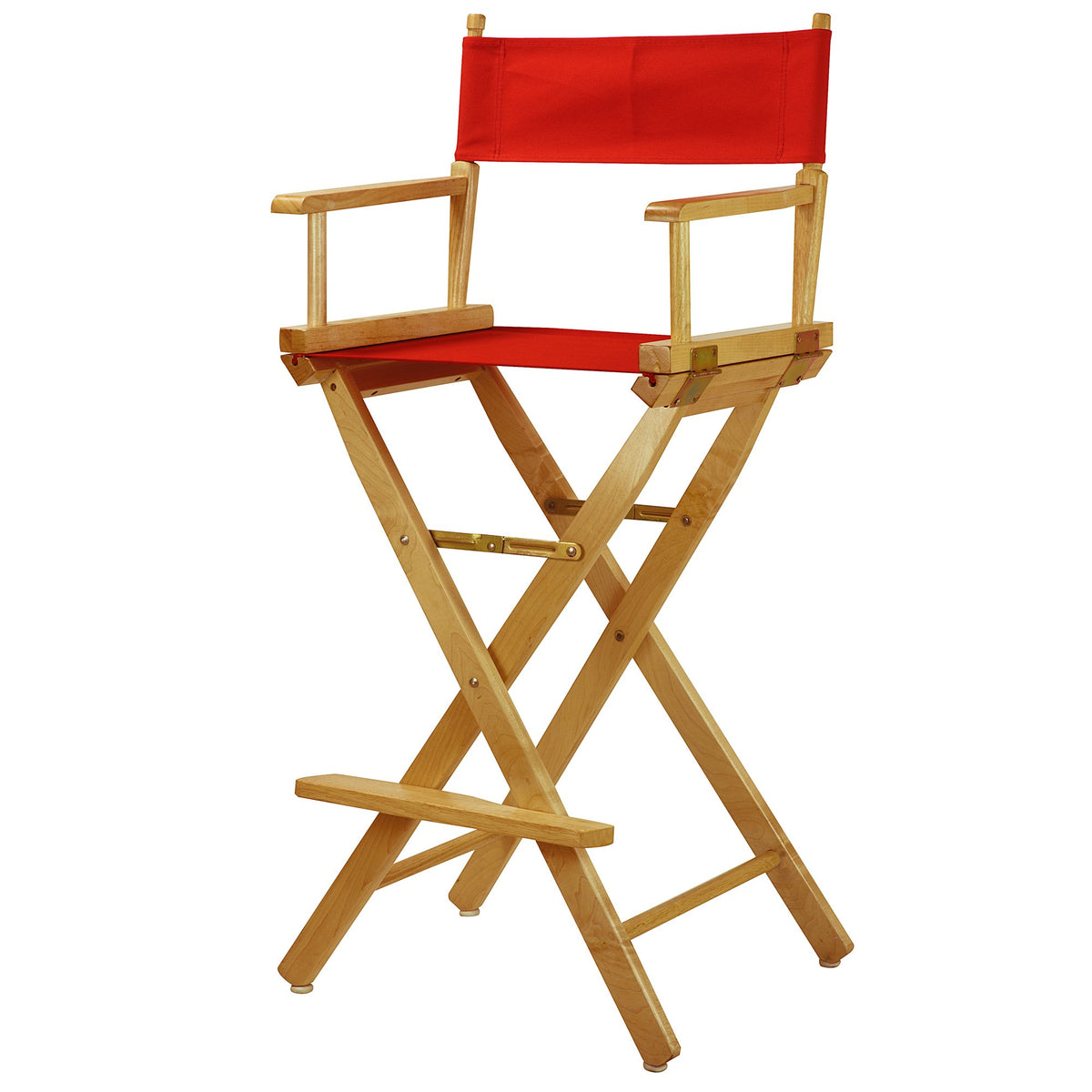 Casual Home Director'S Chair ,Natural Frame/Red Canvas,30&quot; - Bar Height