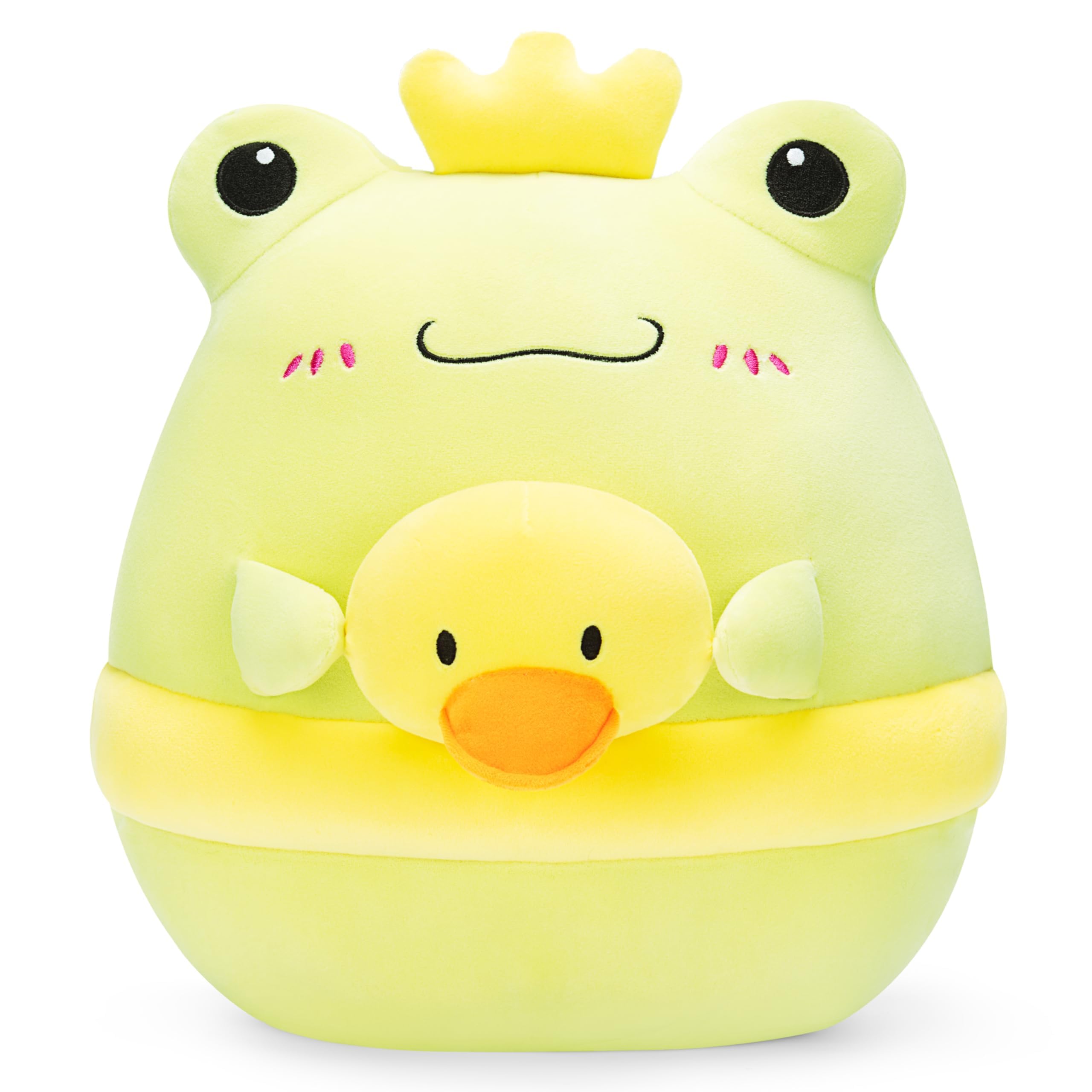 Playnics Original 13-Inch Large Frog Plush Pillow Stuffed Animal Toy,Cute Soft Toys Fat Kawaii Hugging Pillows Big Size Cuddle H