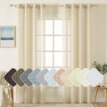MIULEE 2 Panels 108 Inch Natural Light Beige Linen Semi Sheer Window Curtains Elegant Solid Drapes Grommet Top Window Voile Pane