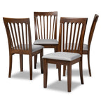 Baxton Studio Minette Modern Fabric Dining Chair, Grey and Walnut, 4/Pack (163-4P-9879-HIT)