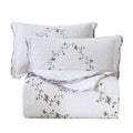 Vctops 3-Piece Elegant Floral Embroidered Bedspread Coverlet Set Oversize Queen 100% Cotton Reversible Patchwork 1 Quilt And 2 P
