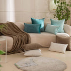 Juspurbet Cream White Decorative Velvet Throw Pillow Covers 22X22 Inch Set Of 2,Broadside Soft Cushion Case With Invisible Zippe