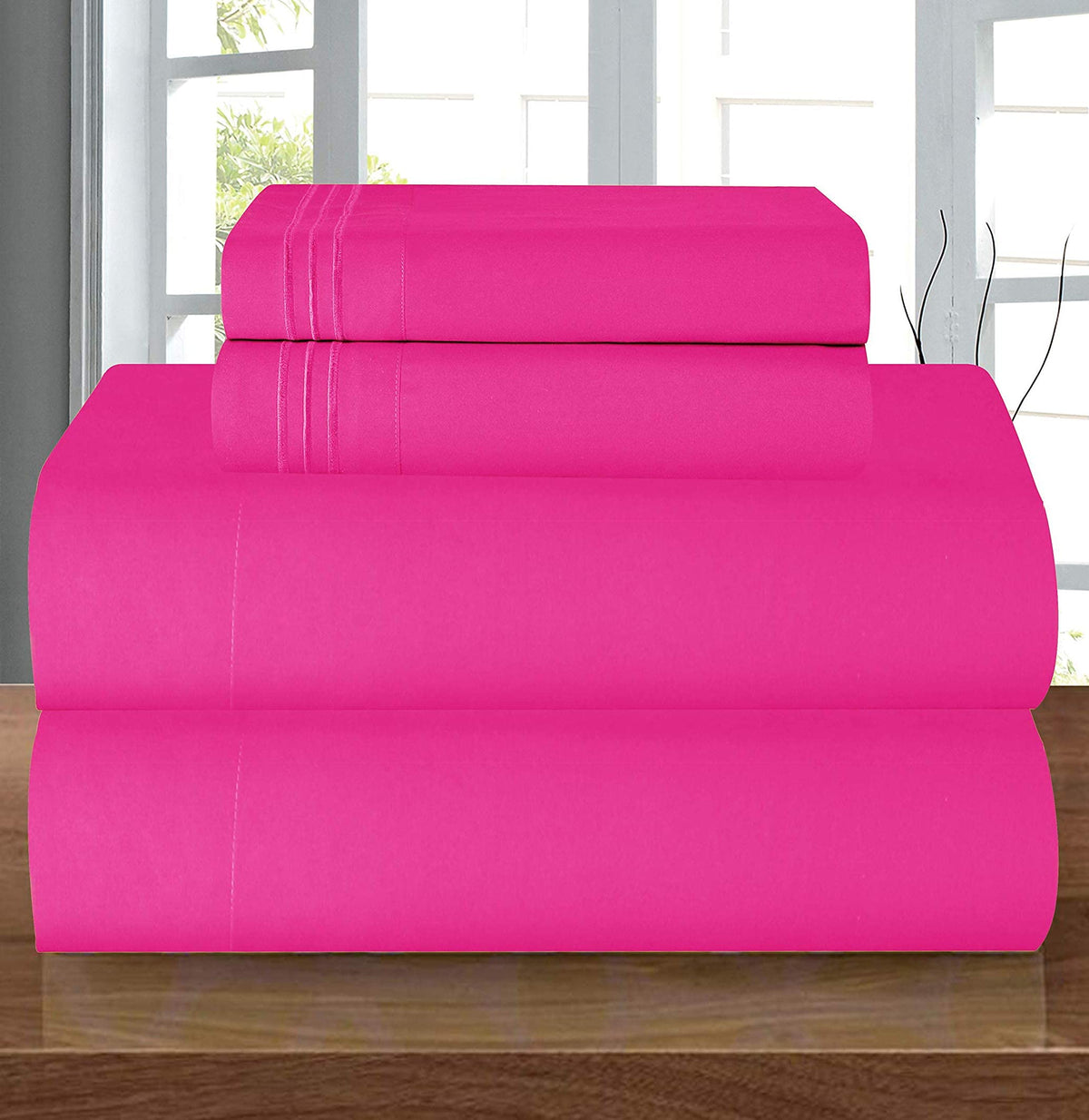 Elegant Comfort Luxury Premium Hotel Quality Microfiber 4-Piece Sheet Set - Wrinkle Resistant, All Around Elastic Fitted Sheet,
