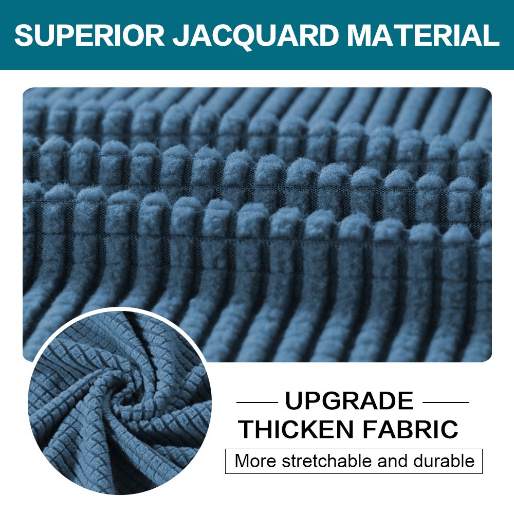 4 Piece Sofa Covers For 3 Cushion Couch Sofa Slipcover Soft Couch Cover For Dogs-Washable Sofa Furniture Covers With 3 Individual Cushion Covers, Feature Jacquard Fabric (3 Cushion Sofa, Dusty Blue)