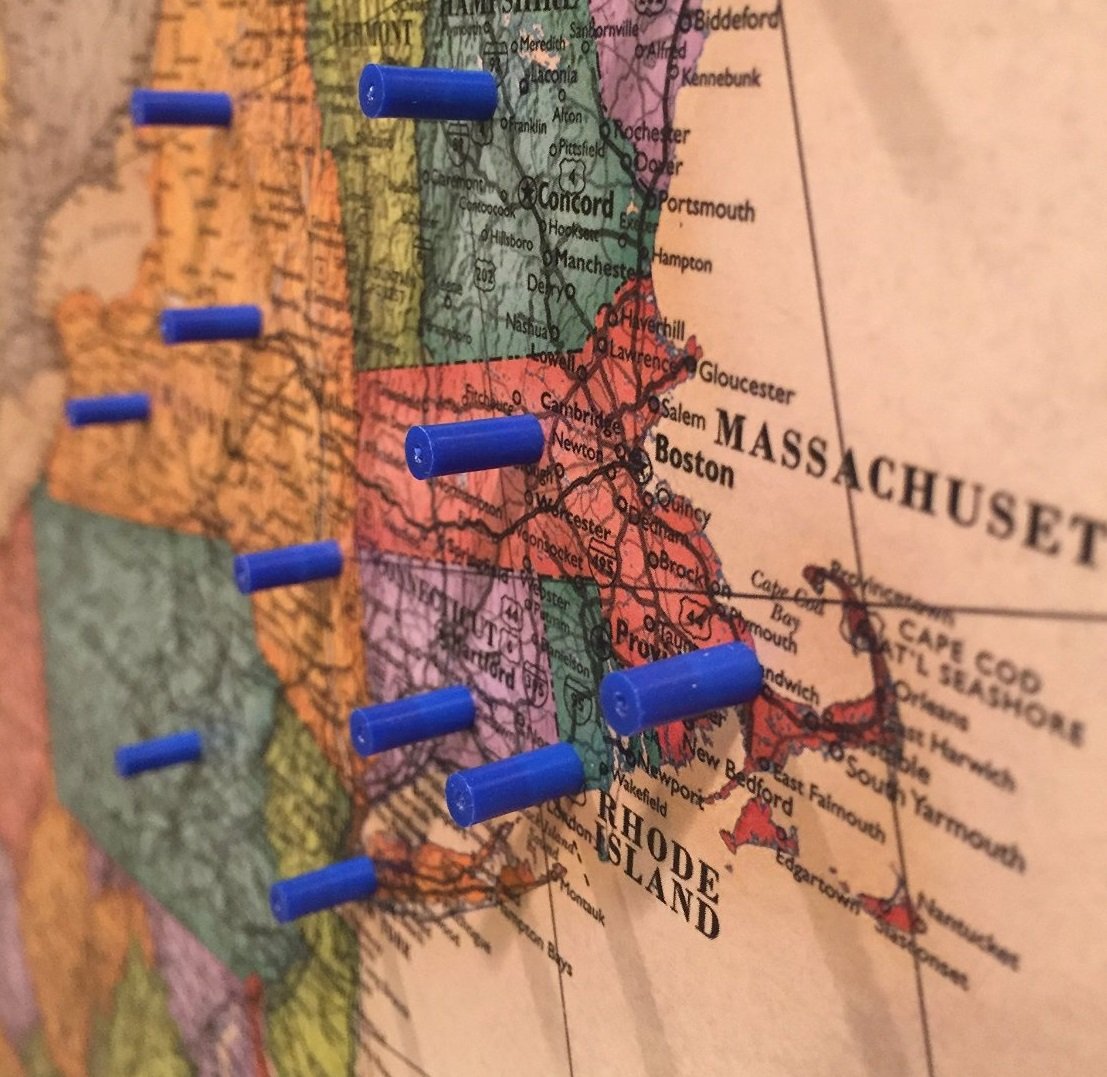 40 Magnetic Pins In Assorted Colors - 4Mm X 10Mm (Blue)