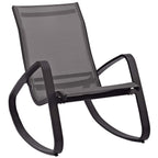 Modway Traveler Outdoor Patio Aluminum Mesh Rocking Sling Gliders, Two Lounge Chairs, Black