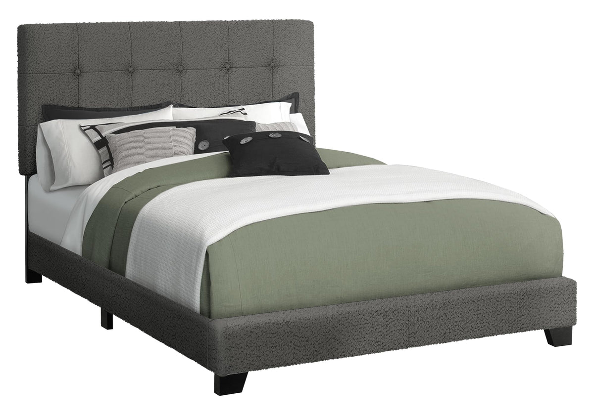 Monarch Specialties I 5803F Bed, Full Size, Bedroom, Upholstered, Frame Only, Transitional