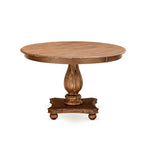 East West Furniture F2MZ7-NN-32 7 Piece Kitchen Table Set Consist of a Round Dining Table with Pedestal and 6 Light Beige Linen Fabric Parson Chairs, 48x48 Inch, Sandblasting Antique Walnut