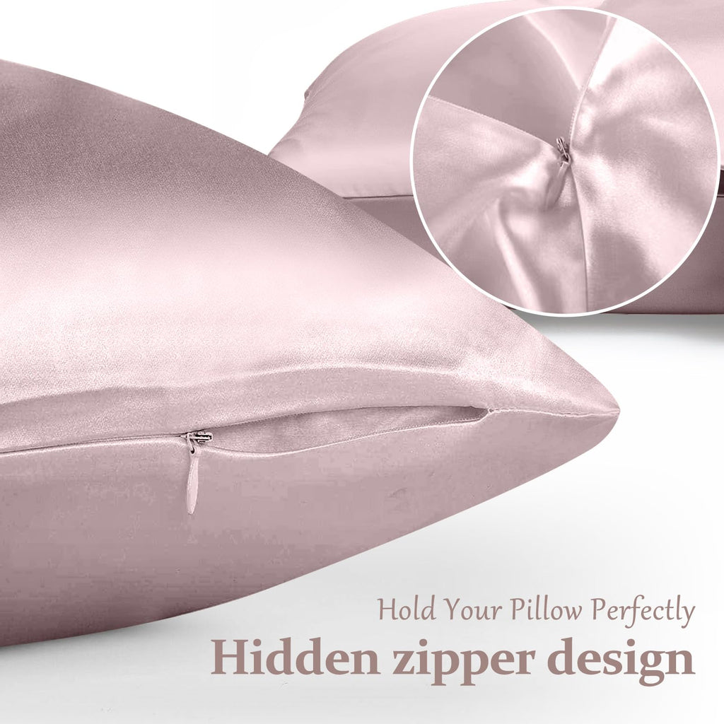 2 Pack 100% Pure Silk Pillowcase For Hair And Skin, Both Sides Mulberry Silk Pillowcases With Hidden Zipper, Cooling Pillowcase