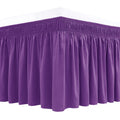 Biscaynebay Wrap Around Bed Skirts For Full & Full Xl Beds 15' Drop, Eggplant Adjustable Elastic Dust Ruffles Easy Fit Wrinkle