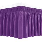 Biscaynebay Wrap Around Bed Skirts For Full & Full Xl Beds 15' Drop, Eggplant Adjustable Elastic Dust Ruffles Easy Fit Wrinkle