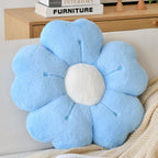Flower Shaped Pillow, Cute Decorative Throw Pillow With Soft Artificial Rabbit Fur For Couch Bed Chair Floor, Flower Pillows Sea