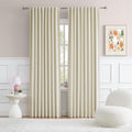 DUALIFE Buttercream Beige Curtains 63 Inch Length 2 Panels Set Room Darkening Window Drapes for Bedroom 52 x 63 Inches Long Back