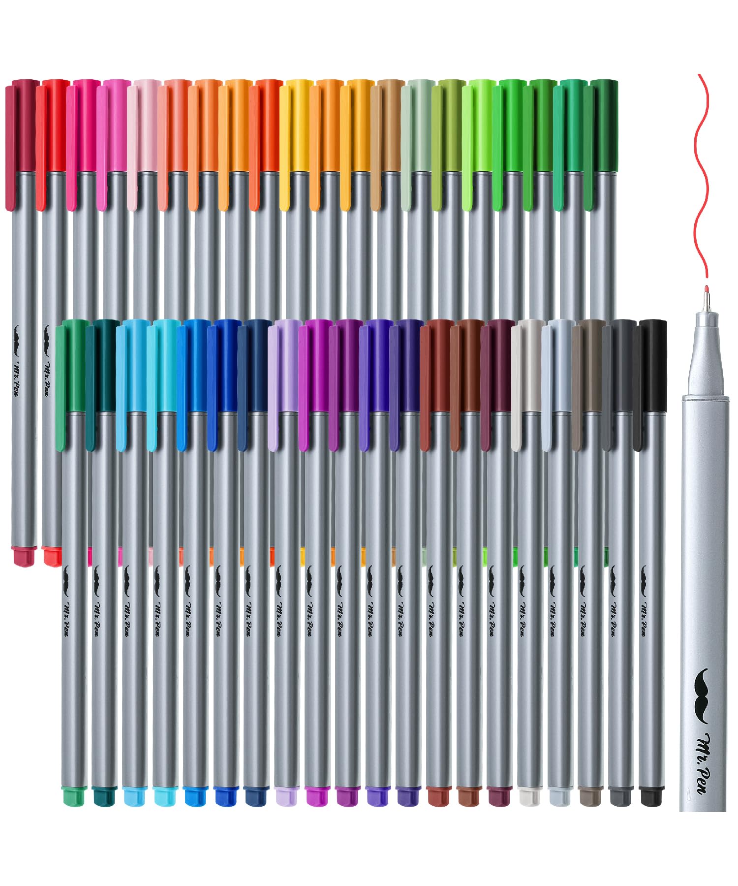 Mr. Pen- Fineliner Pens, 40 Pcs, Colorful Pens, 0.4Mm Fineliners Pens, Art Pens, Writing Pens Fine Point Pen, Color Pens Fine Po