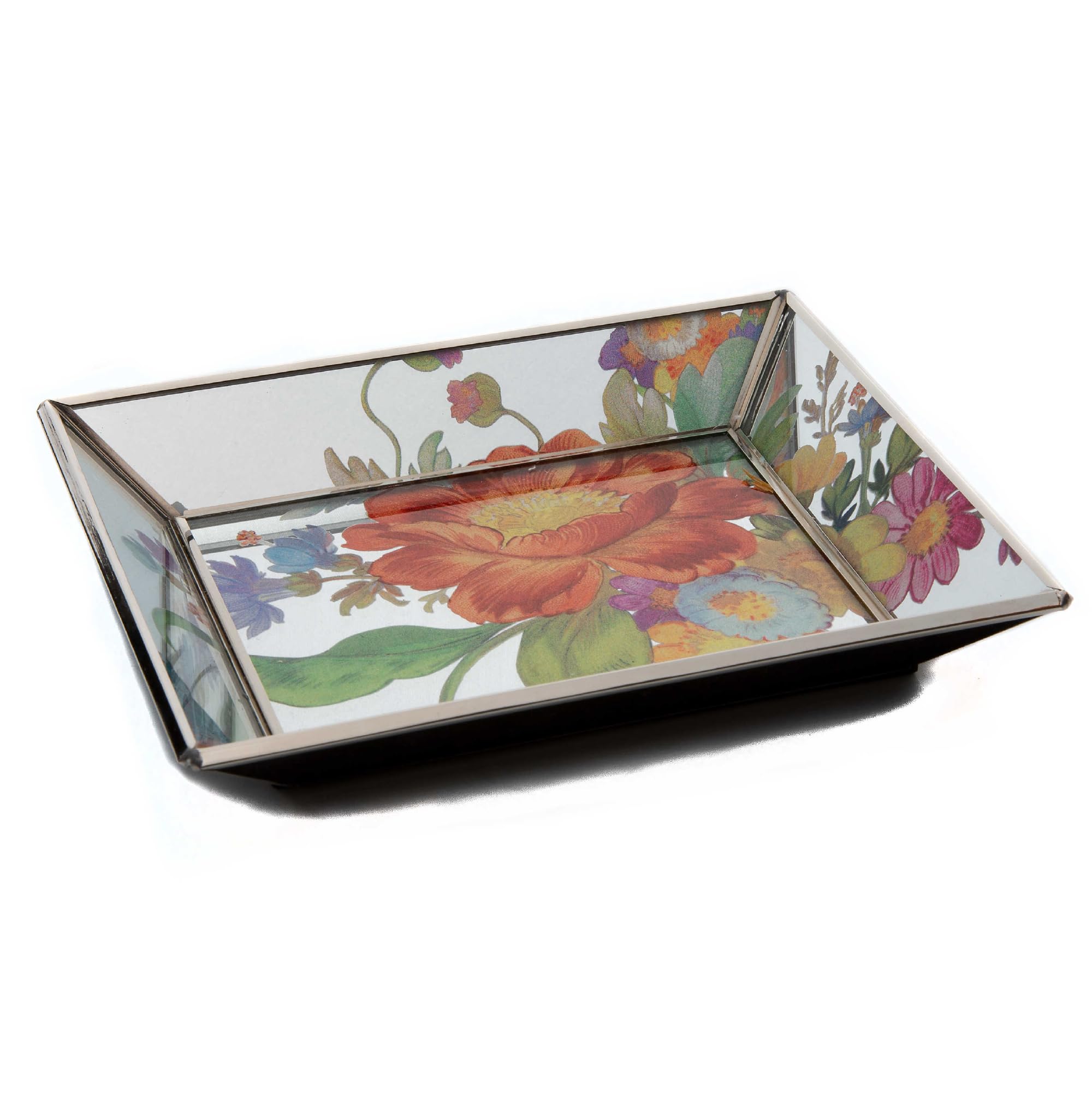 MACKENZIE-CHILDS Small Tray, Decorative Tray for Bathroom, Tray Decor, Flower Market Reflections
