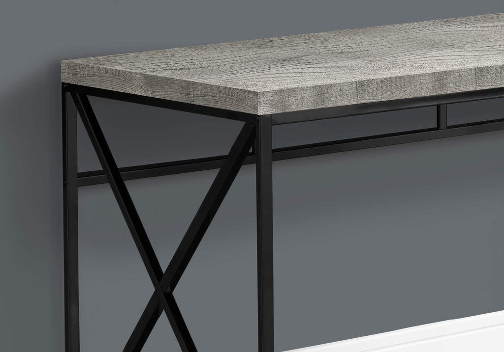 Monarch Specialties I 7451 Computer Desk, Home Office, Laptop, Work, Metal, Laminate, Grey, Black, Contemporary, Modern