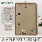 Tenibyc 16X24 Poster Frame 3 Pack - Brown Walnut, Natural Solid Wood Picture Frame, Wall Gallery Frame