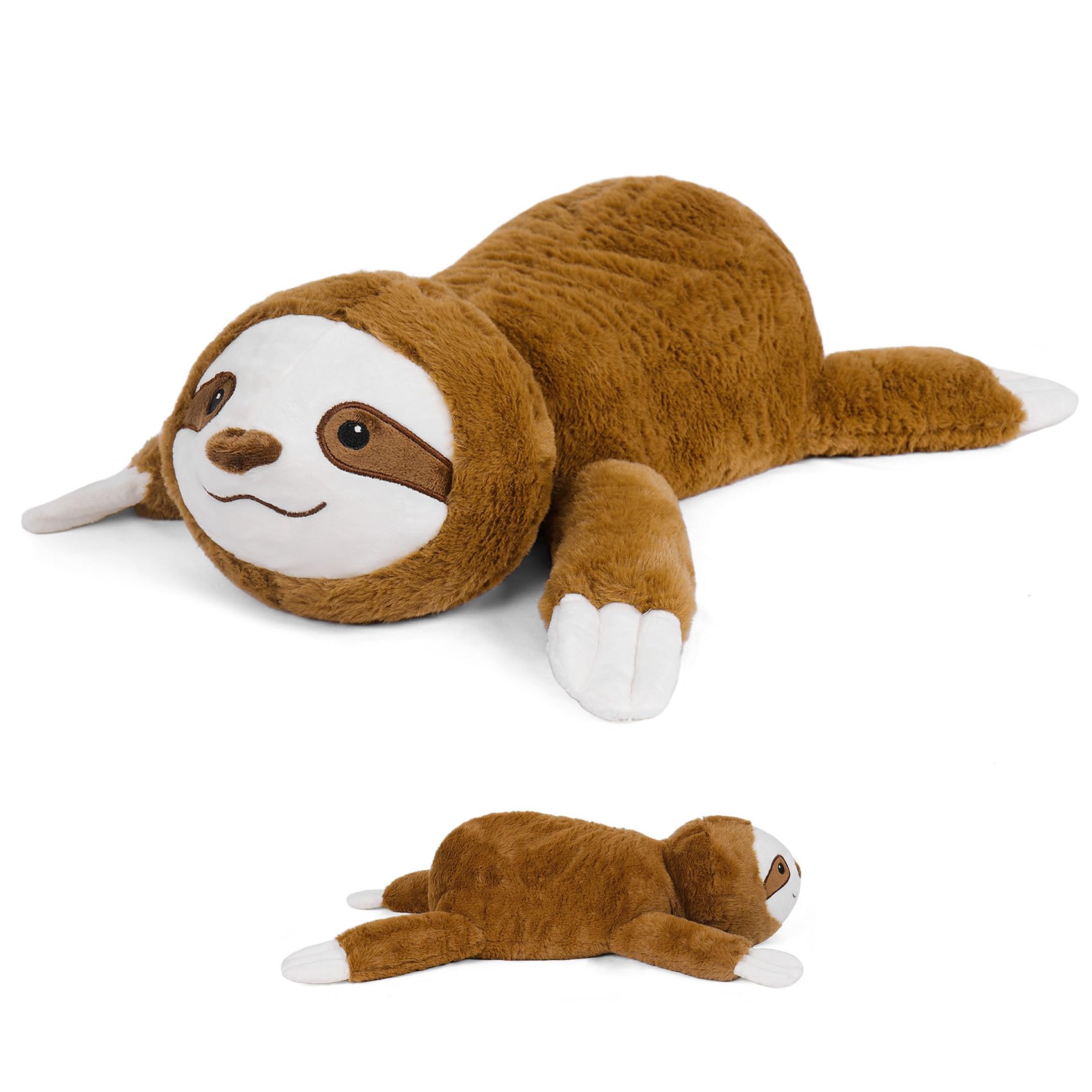 JellyMallow 5 lbs, 27 inches Sloth Weighted Stuffed Animals, Cuddly Weighted Sloth Plush Pillow Giant Plushie Ideal Gift for Adu