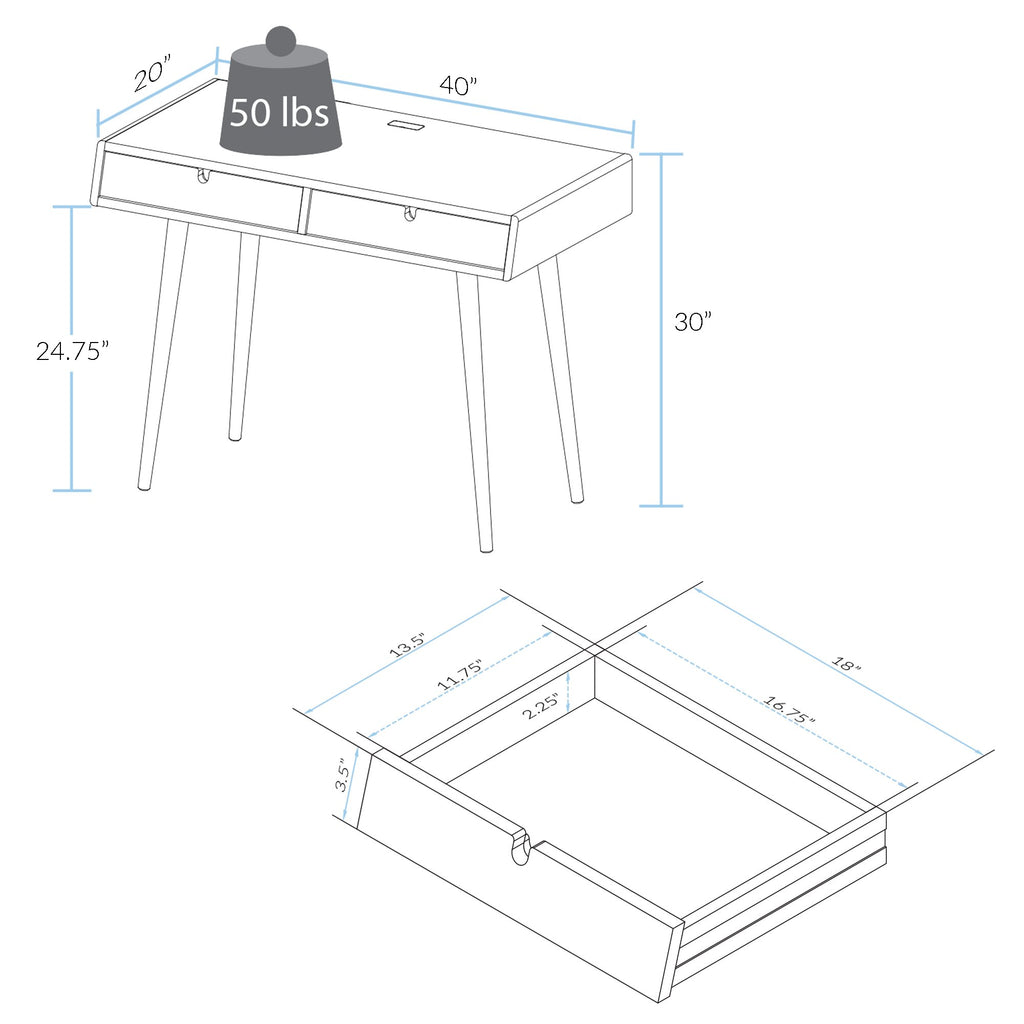 American Trails Freedom Usb Ports Desk, Natural Oak