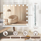 Slimoon Hollywood Vanity Mirror With Lights, 17 Dimmable Led Bulbs 3 Color Lighted Makeup Mirror With Detachable 10X Magnificati
